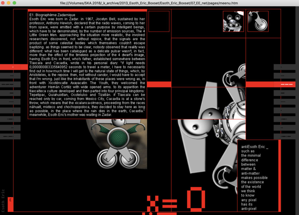Screen Capture from Esoth Eric, Hypermedia Installation - Calin Man